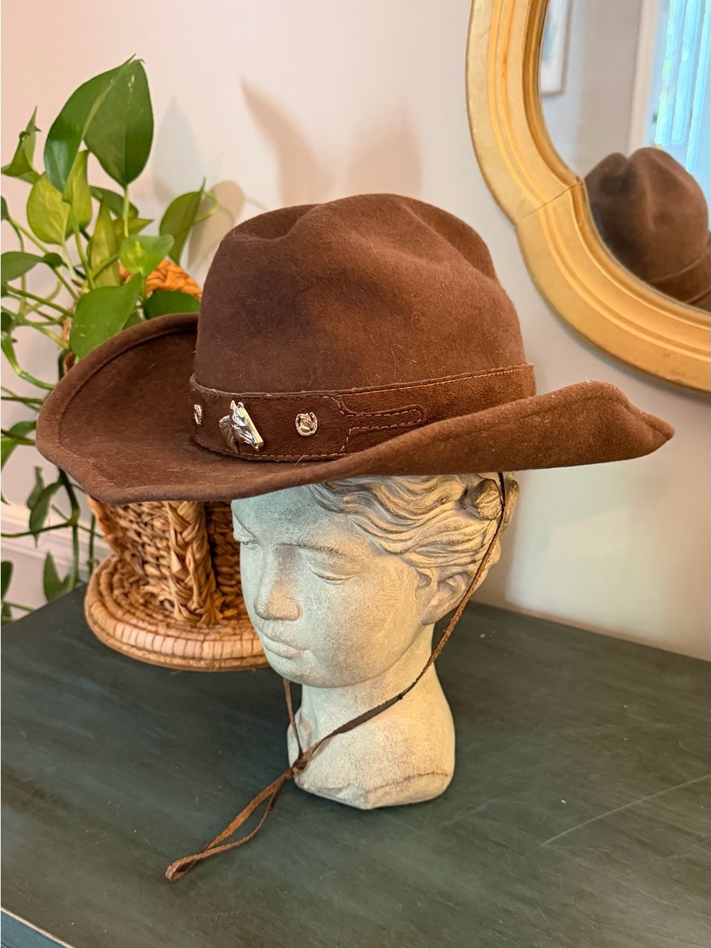 Cody James XL Brown Cowboy hat with leather hat band.